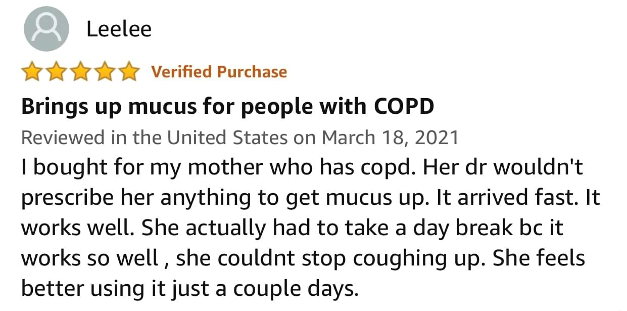 brings up muscus for people with COPD