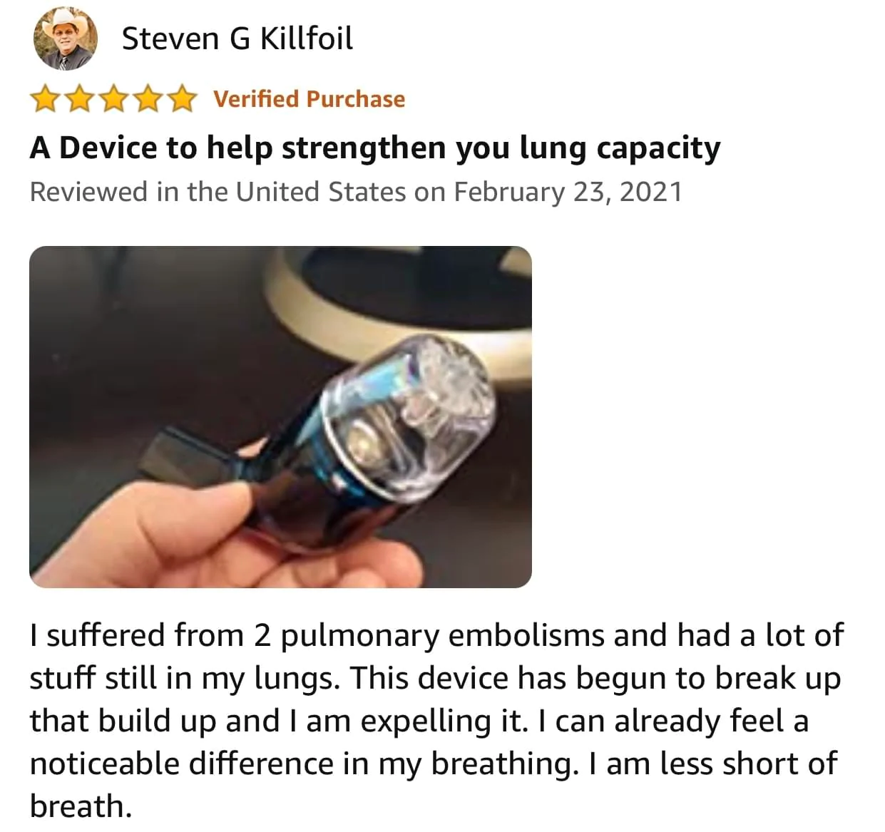 A device to help strengthen you lung capacity