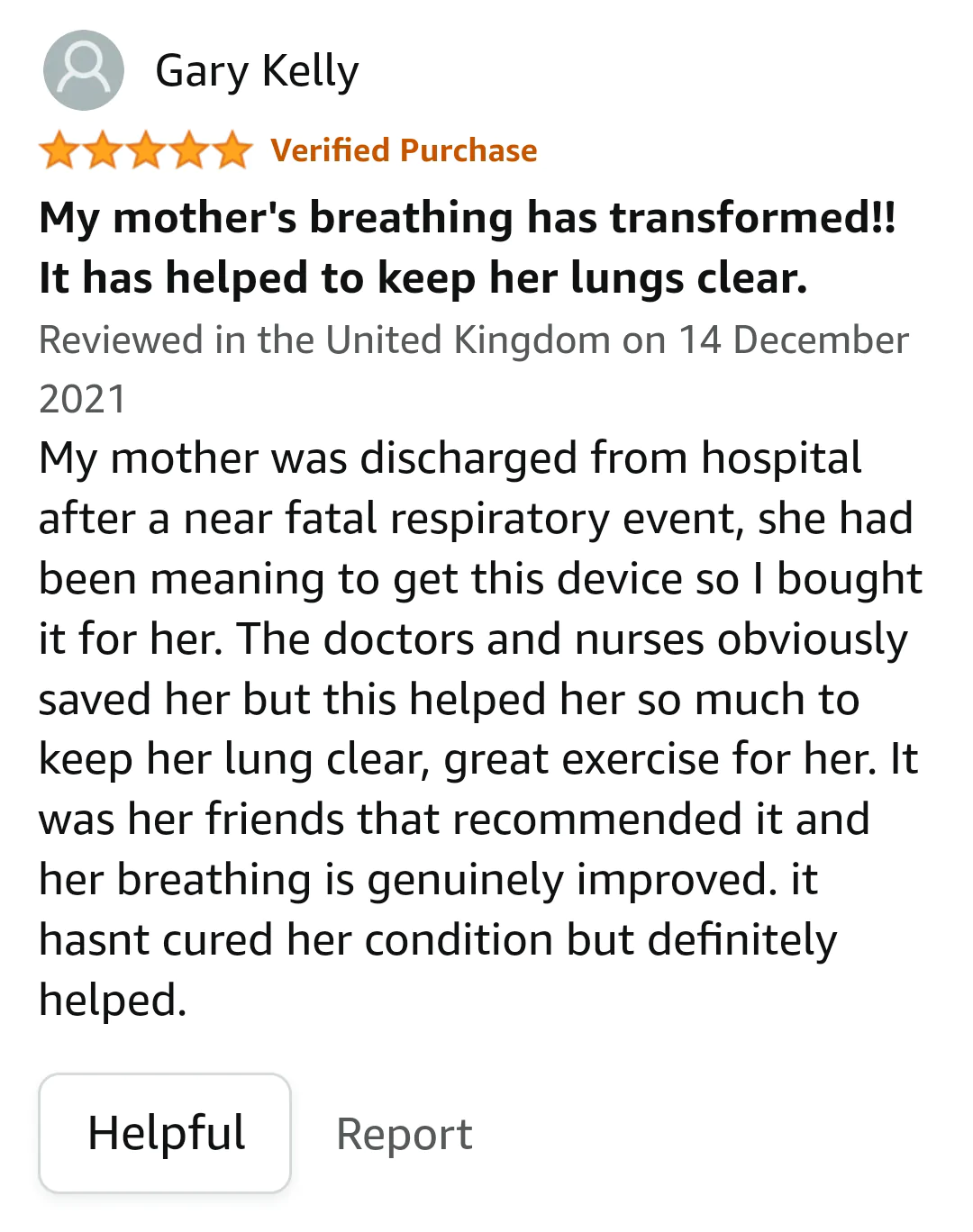 it helped to keep her lungs clear